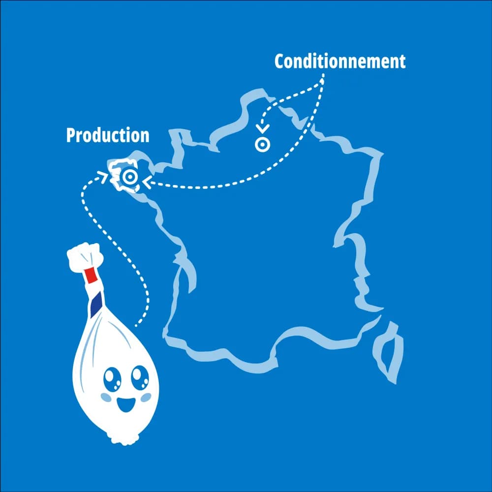 Carte de la production de l'échalote et de son conditionnement