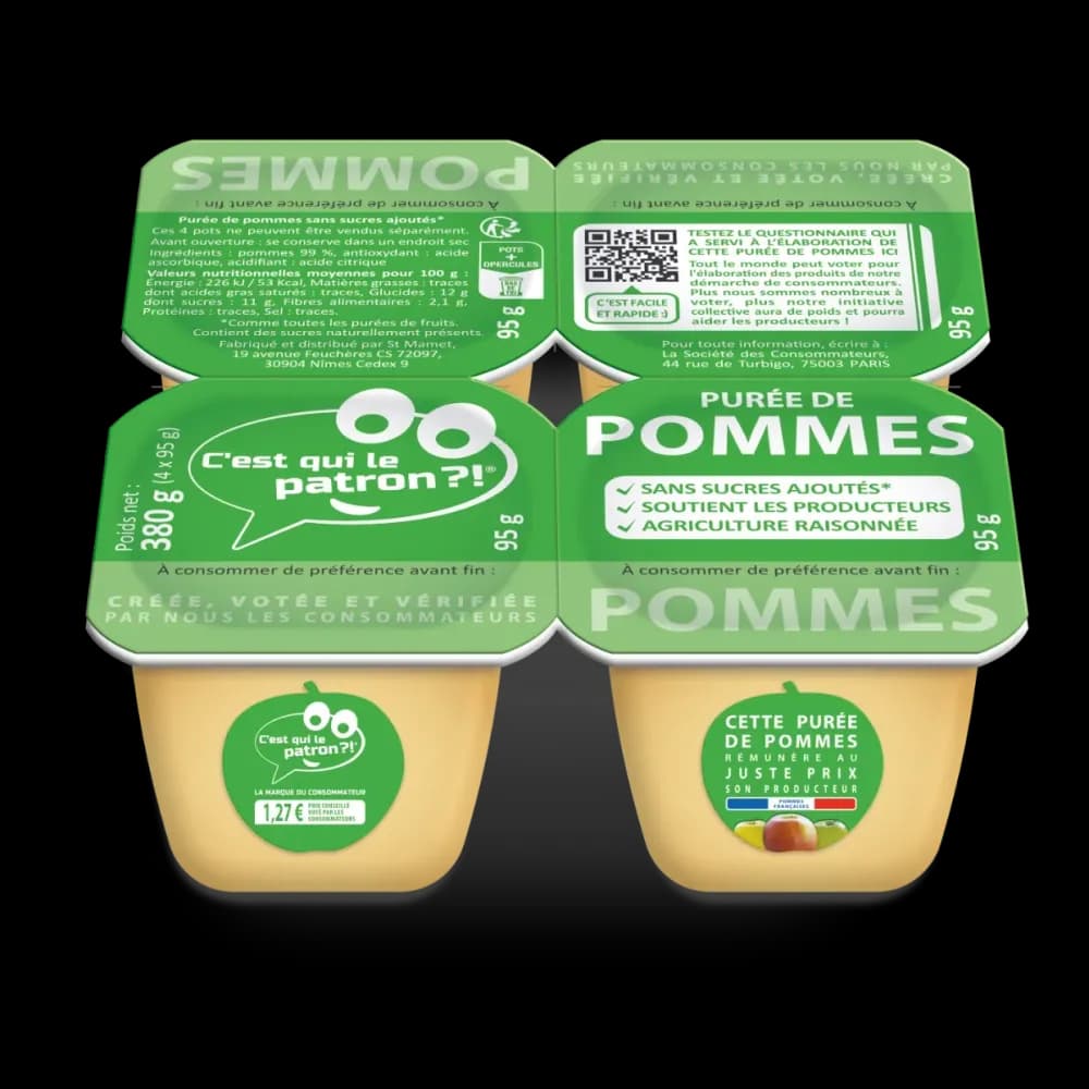 La purée de pommes - pots