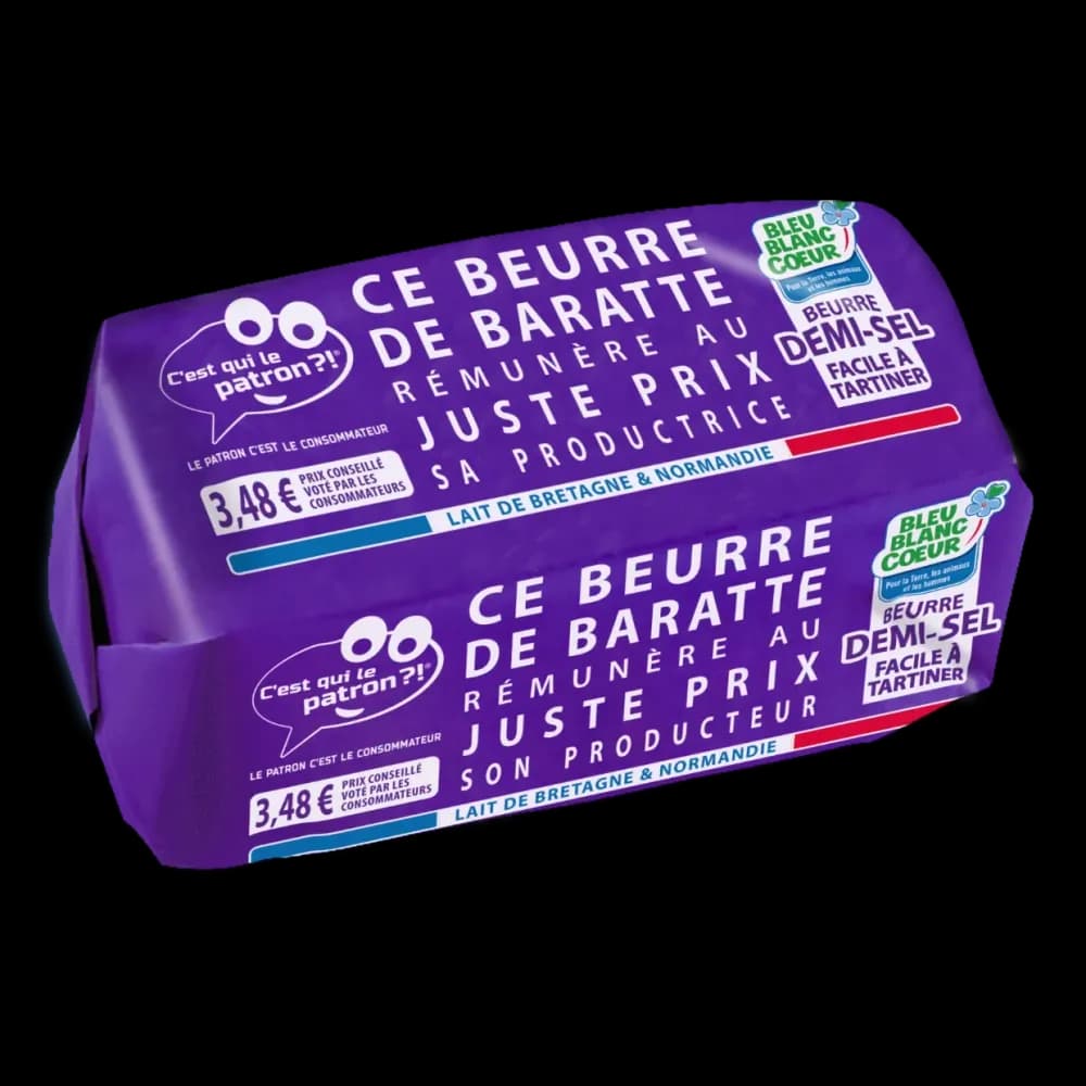 Le beurre de baratte demi-sel